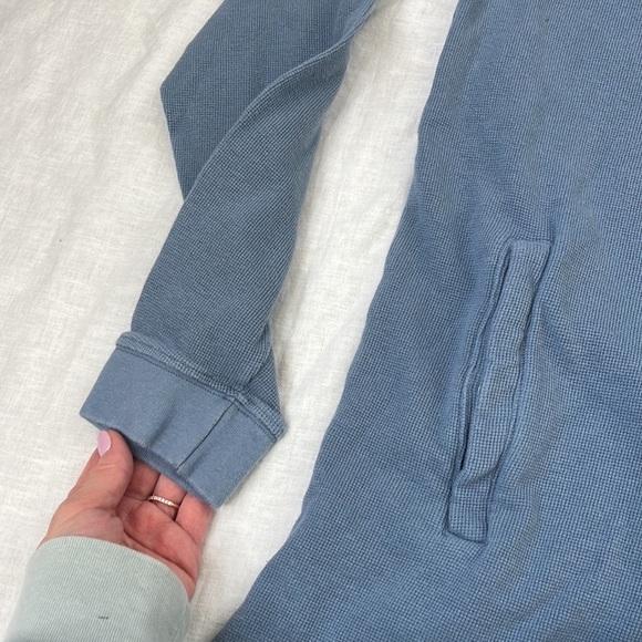 Carhartt Waffle Knit Quarter Zip Sweatshirt Blue size XL - Picture 7 of 9